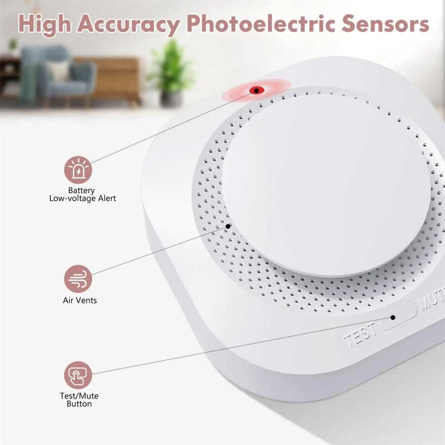 Фотография №5 товара Tuya Wi-Fi датчик дыма домашняя охранная сигнализация Smart Life приложение