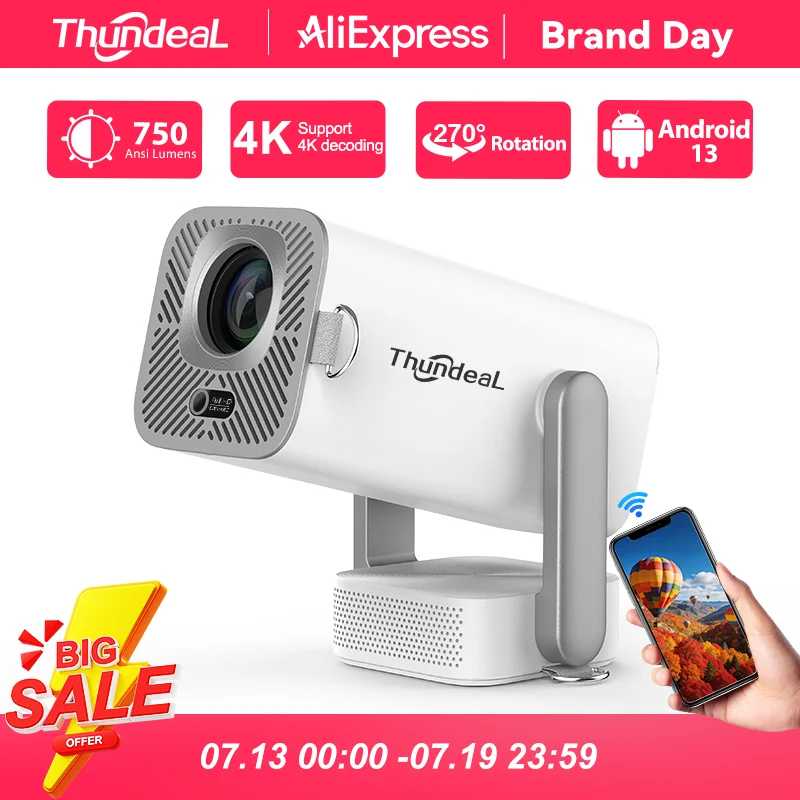 ThundeaL HD Мини Компактный проектор TD80Pro портативный Full HD 1080p 4K с поддержкой Wi-Fi и Android Портативный проектор TD80Pro Домашний кинотеатр PK TD80W Специально для спальни Para celular ТВ, аудио- и видеотехника