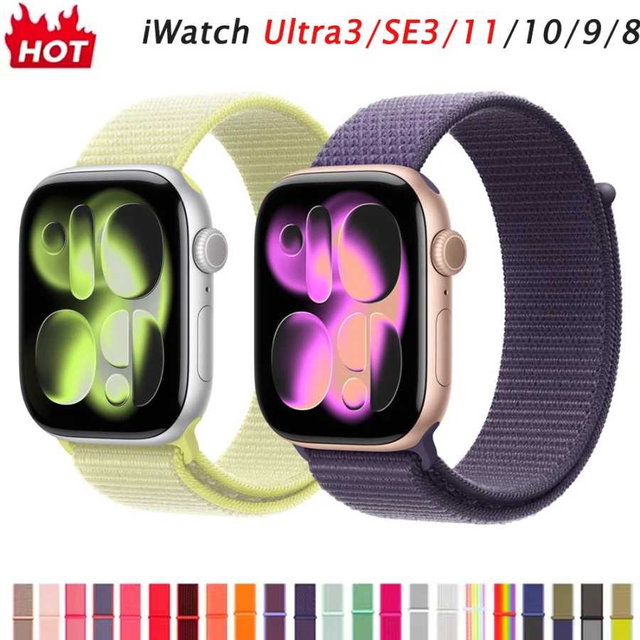 Фотография №1 товара Новый нейлоновый ремешок с петлей для Apple Watch, ремешки 11,