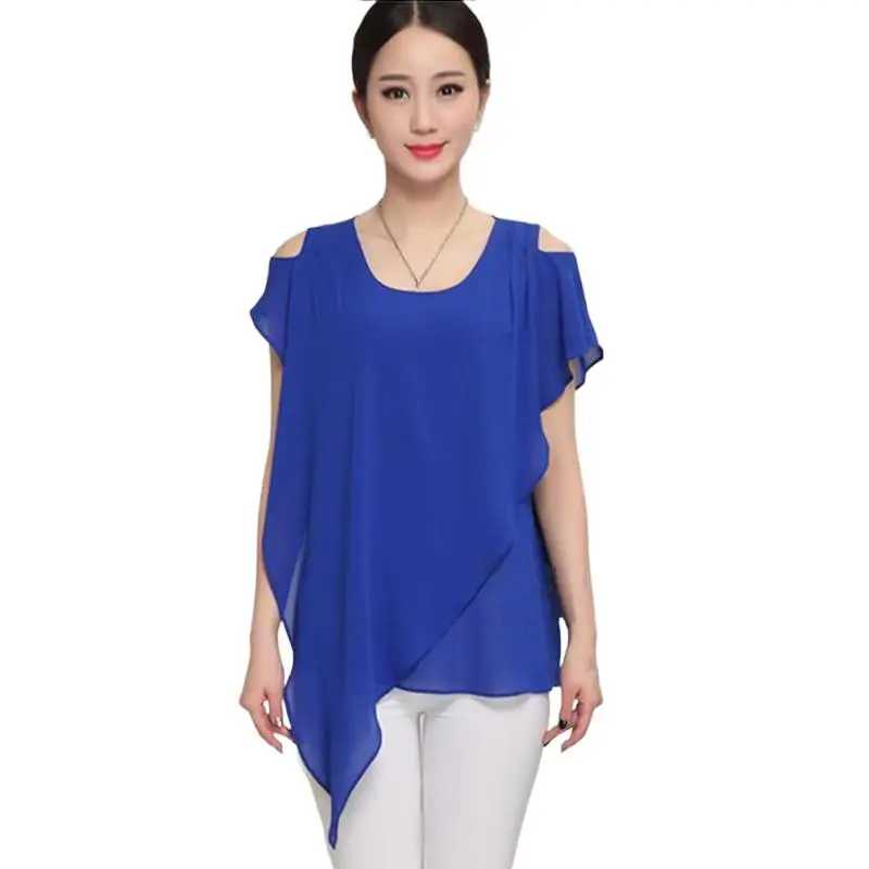 Фотография №2 товара Асимметричные шифоновые рубашки больших размеров blusa mujer blusa feminina baratinha,
