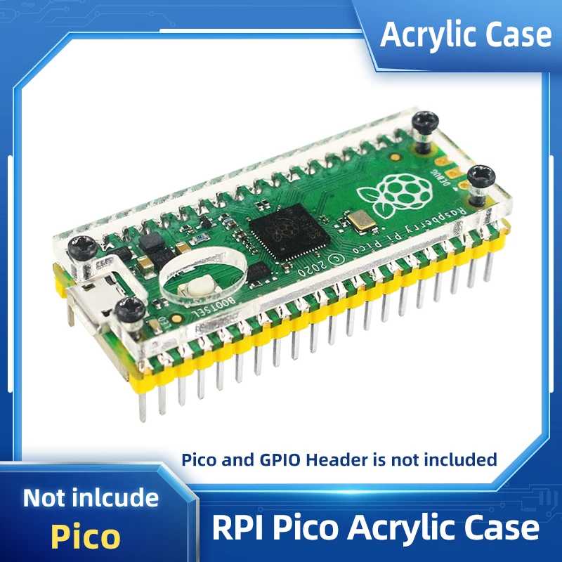 Чехол Raspberry Pi Pico, прозрачный чехол с акриловым корпусом для Pico Board RP2040, микроконтроллер, микрокомпьютеры Pico W/Pico 2/Pico 2 Вт Компьютерные комплектующие