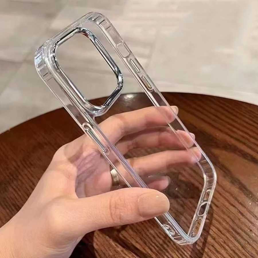 Роскошный прозрачный акриловый чехол для iPhone 17, 16, 15, 14, 13, 12, 11 Pro Max, XS, X, XR, 7, 8, 16 Plus, 17 Air &ndash; HD прозрачная жесткая задняя крышка Чехлы и чехлы для мобильных телефонов