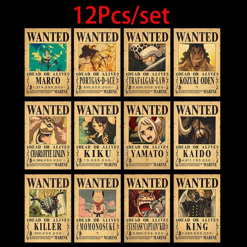 Фотография №5 товара 10 шт., аниме One Piece Luffy Wanted, винтажные постеры, набор