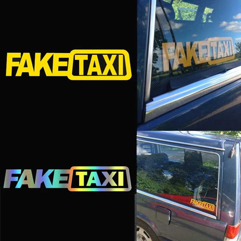 Фотография №1 товара Универсальная наклейка FAKE TAXI для автомобиля, наклейка, эмблема, самоклеящаяся виниловая