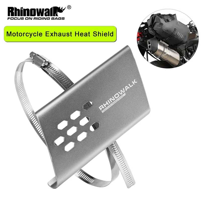 Rhinowalk мотоциклетная защита выхлопной трубы, теплозащитный экран, универсальная защита двигателя, защита от ожогов, аксессуары Доступ к автоматизации здания