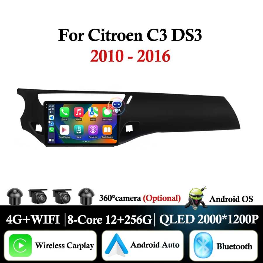 Android Auto Carplay для Citroen C3 DS3 2010-2016 Автомобильный радиоприемник Видео Мультимедийный плеер WiFi BT GPS-навигация DSP Стерео Автоэлектроника