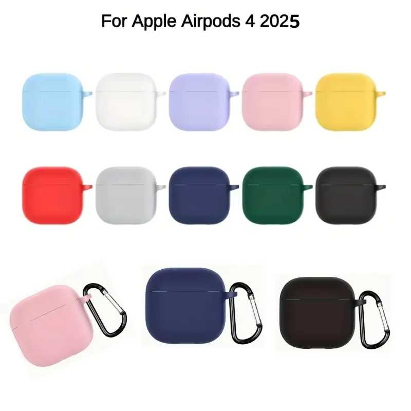 Чехол для AirPods 4 (2026), мягкий силиконовый, противоударный, защитный, с активным шумоподавлением Портативное аудио и видео