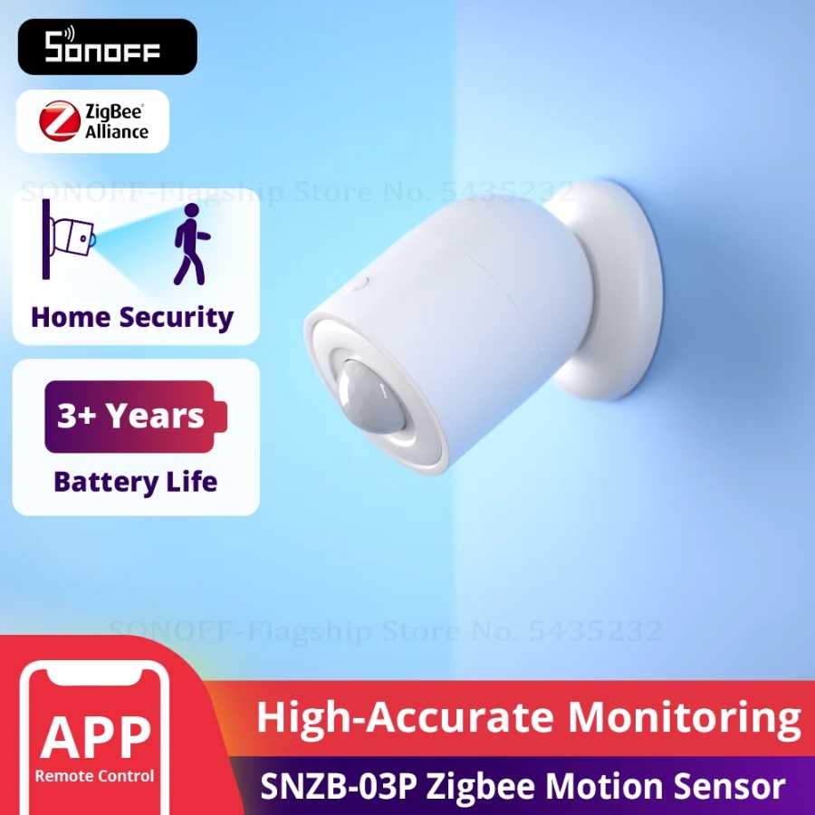 SONOFF SNZB-03P ZigBee Датчик движения Умное обнаружение света Сигнализация триггера движения Работа с ZBBridge через приложение eWeLink Alexa Google Умная электроника