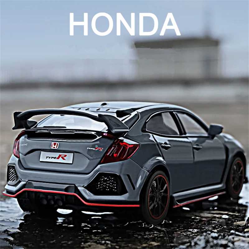 1:32 HONDA CIVIC, модель автомобиля из сплава, Литые и игрушечные автомобили, металлическая модель спортивного автомобиля, коллекция со звуком и светом, детский подарок 