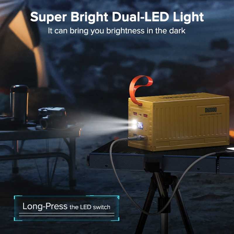 Фотография №5 товара QOOVI 60000 мАч Power Bank 22,5 Вт PD QC 3,0