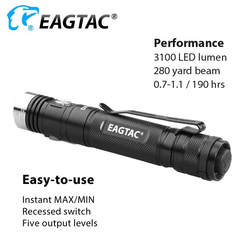 Фотография №4 товара EAGTAC EDC DX3L MKII USB перезаряжаемый светодиодный фонарик SST70 3100