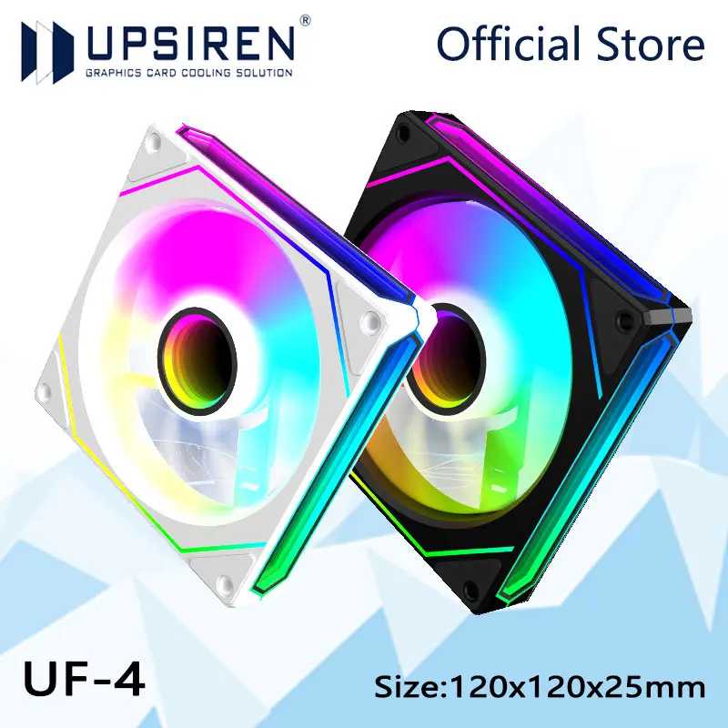 UPSIREN UF-4 12 см вентилятор для корпуса компьютера, вентилятор ARGB с бесконечной призм/3 зеркальные поверхности/4-контактный ШИМ/3PIN ARGB тихий охлаждающий вентилятор Компьютерные комплектующие