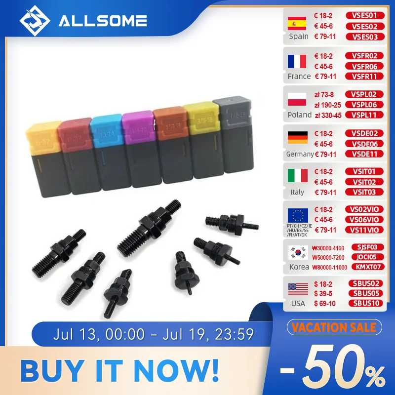 Замена резьбовой оправки для заклепки гайки ALLSOME SAE 6-32 8-32 10-24 1/4-20 5/16-18 3/8-16 HT2777 Заклепочные пистолеты