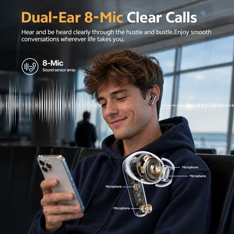 Фотография №2 товара Беспроводные наушники QCY HT21 Melobuds N65 -60dB с адаптивным шумоподавлением