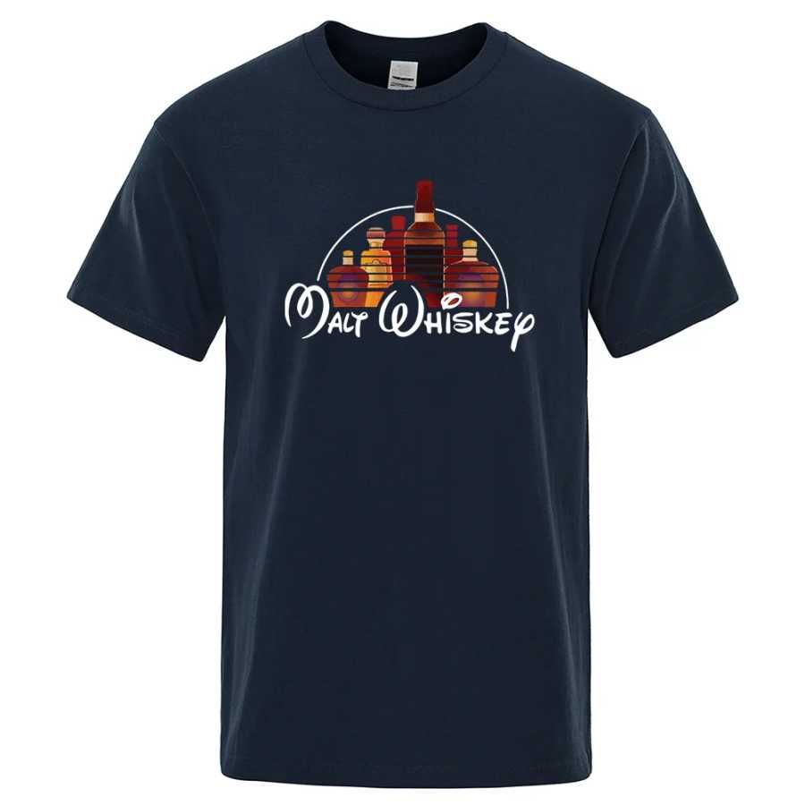 Фотография №3 товара Malt Whiskey Printed T-Shirt Funny Alcohol Drunk Mens Short Sleeve