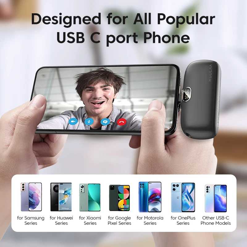 Фотография №2 товара Портативный внешний аккумулятор KUULAA Mini Power Bank 5000 мАч с