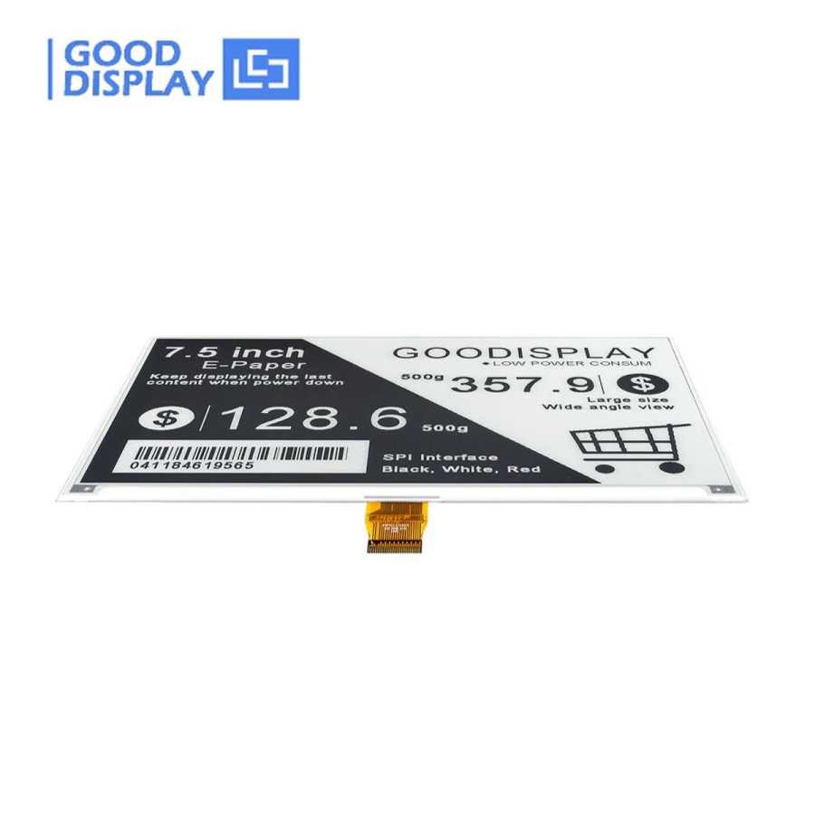 Фотография №3 товара Модуль экрана GooDisplay 7.5 дюймов E-Paper, 4-уровневый E-Ink дисплей HAT,