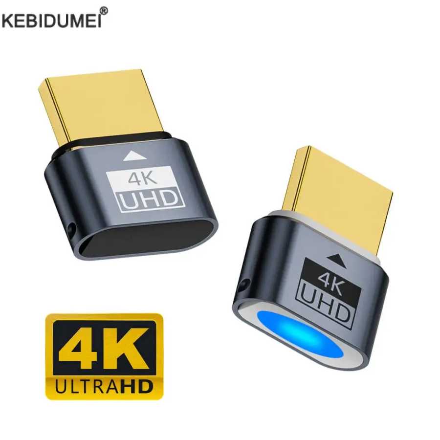 HDMI-совместимая заглушка 4K HDR Виртуальный монитор Эмулятор EDID Беголовий адаптер дисплея Ghost Поддержка до 4k при 60 Гц 1080 при 120 Гц Компьютерная периферия