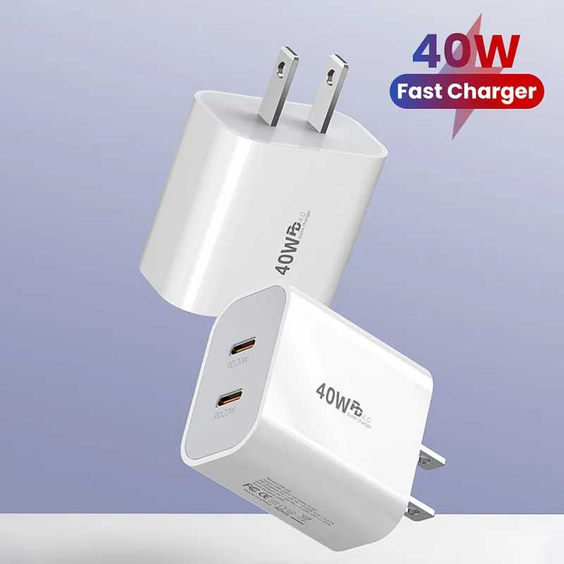 Фотография №1 товара 40 Вт быстрое зарядное устройство 2 порт USB PD зарядное