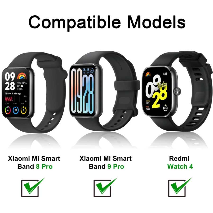 Фотография №4 товара Силиконовый ремешок для Xiaomi Mi Smart Band 8/9, сменный спортивный