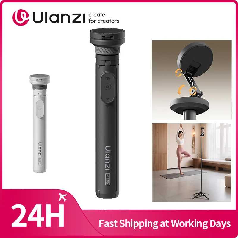 Ulanzi MT-85 Автоматический штатив для телефона Magsafe Selfie Stick для iPhone 17 16 15, поп-открытый напольный штатив для путешествий на открытом воздухе, видеоблог Фото- и видеотехника