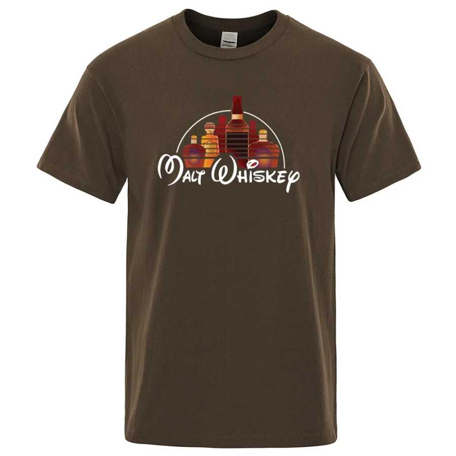 Фотография №2 товара Malt Whiskey Printed T-Shirt Funny Alcohol Drunk Mens Short Sleeve
