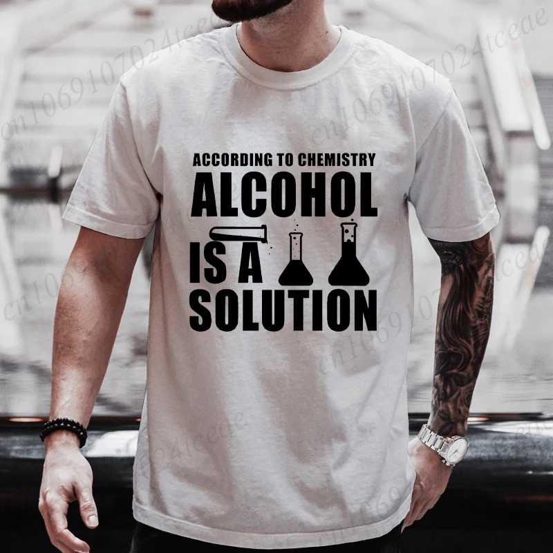 Фотография №4 товара Забавная футболка с химией Nerd Science Alcohol Solution, футболки для