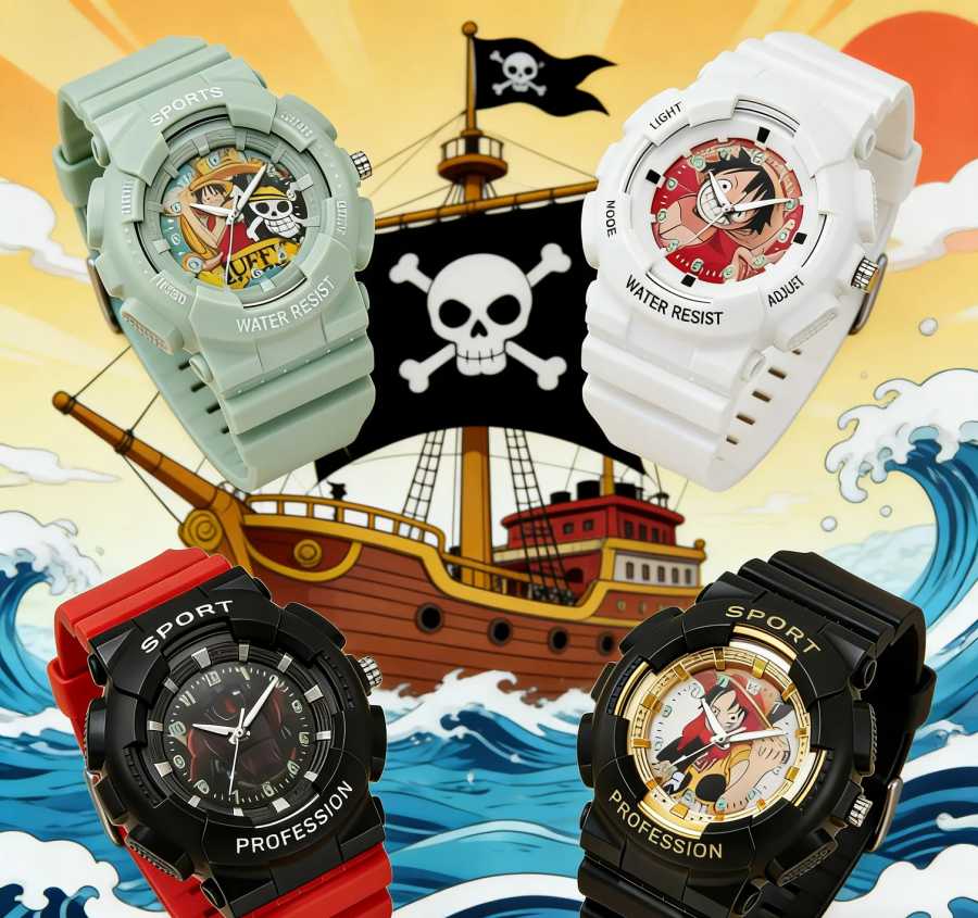 Электронные часы One Piece, аниме-часы с Луффи, водонепроницаемые наручные часы для студентов, кварцевые спортивные часы для мальчиков и девочек, подарок Игровые фигурки и трансформеры