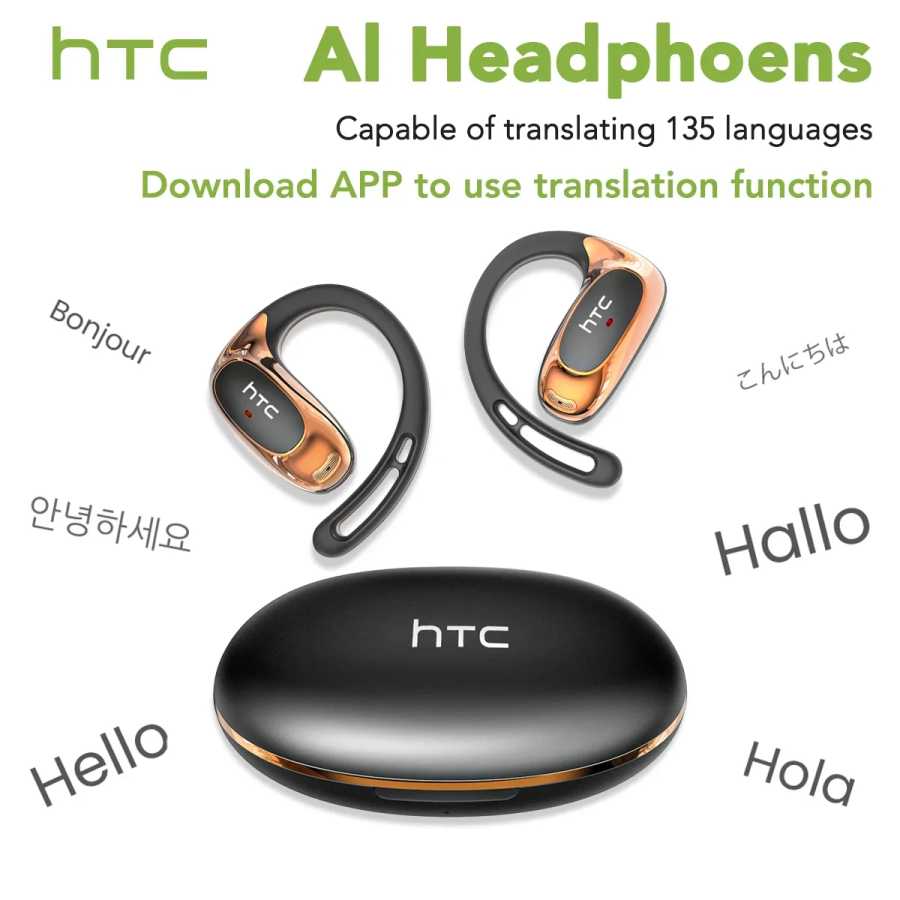 HTC NE35 Bluetooth V6.0 Наушники-перевода с искусственным интеллектом OWS Спортивные наушники с шумоподавлением Вызовы Беспроводные наушники Longlife HD Bass Портативное аудио и видео