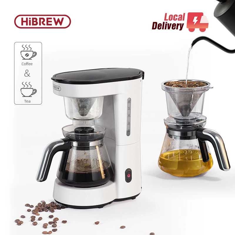 HiBREW 3 в 1 американская капельная кофемашина для наливания кофеварка стеклянный чайник горячий чайник 750 мл H12 Техника для кухни