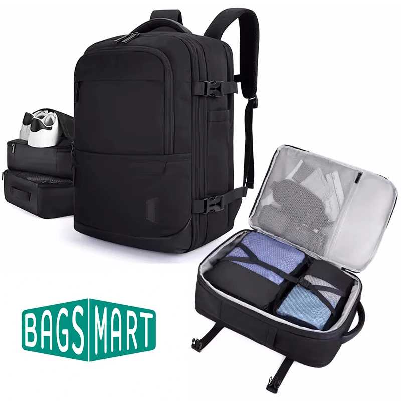 4 шт. 40 л дорожный рюкзак BAGSMART 17,3 ''рюкзак для ноутбука авиакомпания ручной клади рюкзак чемодан с упаковочными кубиками Рюкзак