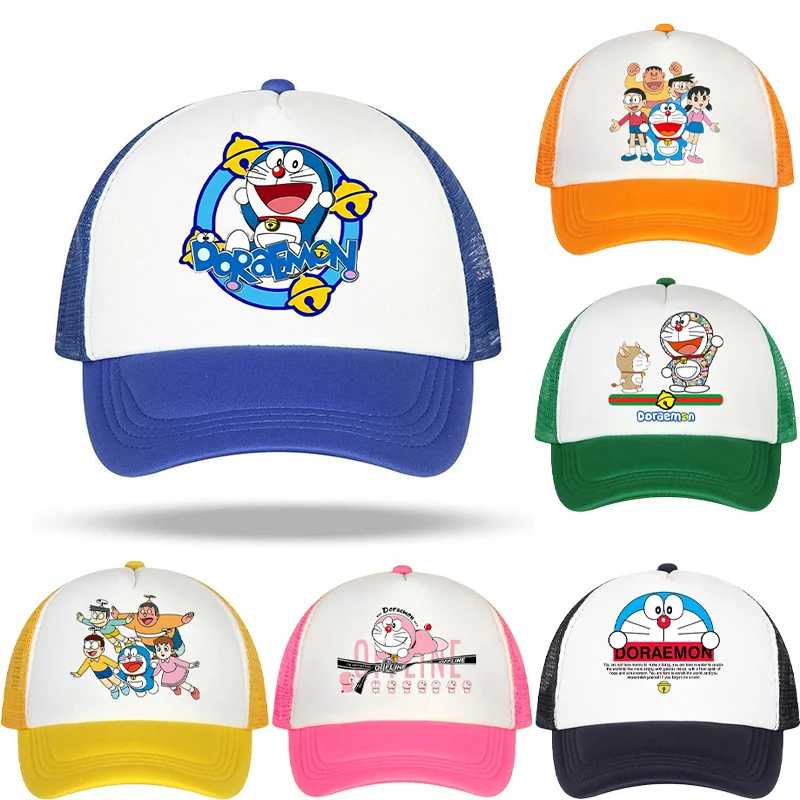 Бейсбольные кепки Doraemon, солнцезащитные шляпы для взрослых, унисекс, шляпа с принтом в стиле аниме, летняя милая кепка для мальчиков и девочек, подарки на день рождения Аксессуары для детей