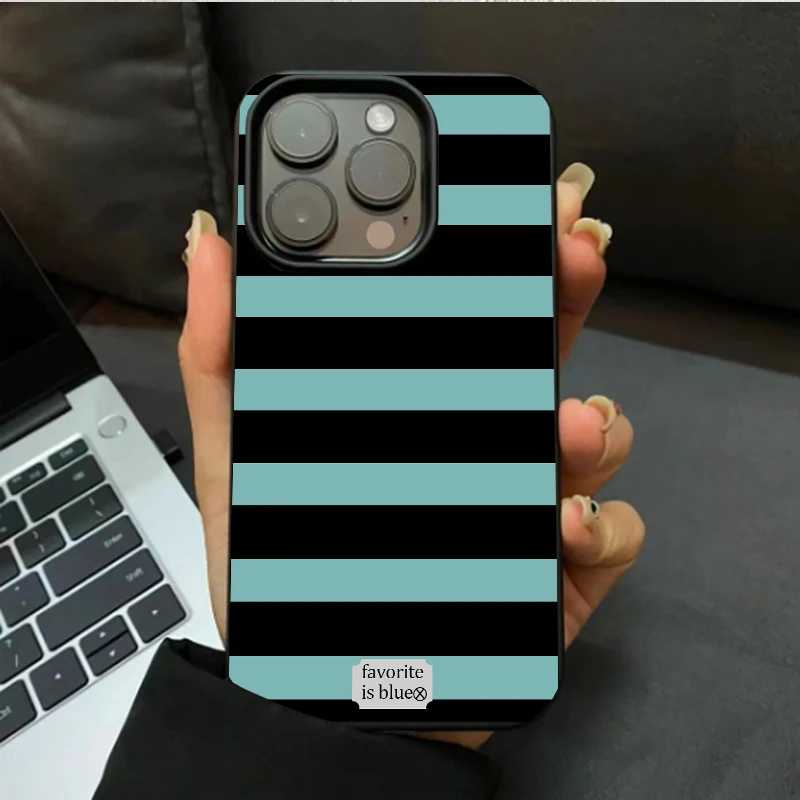 Фотография №3 товара Роскошный чехол для телефона с синими полосками для iPhone 16