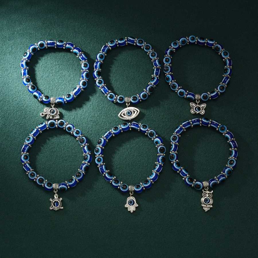 Классические турецкие браслеты Lucky Evil Eye для мужчин и женщин, синие сглаза, ладонь, подвеска-бабочка, бусины, браслеты, очаровательные ювелирные изделия ручной работы Бижутерия