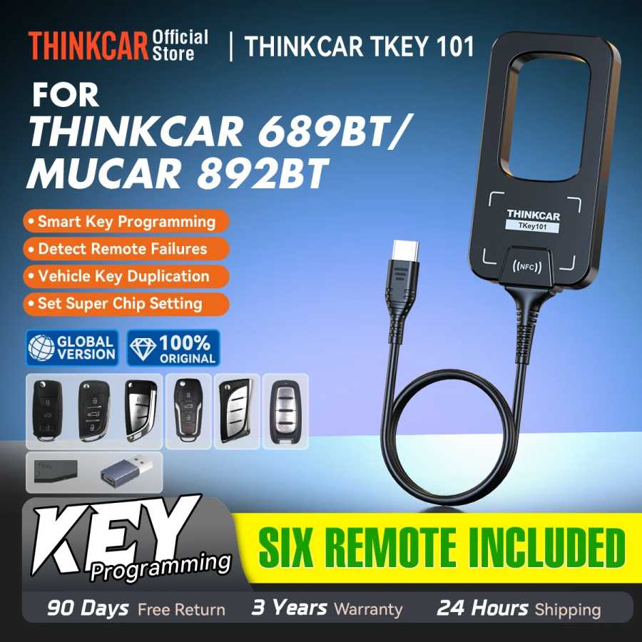 THINKCAR TKEY 101, универсальный программатор автомобильных ключей с 6 блоками, дистанционный ключ, поддержка противоугонной системы для MUCAR 892BT 689BT Инструмент для ремонта автомобилей