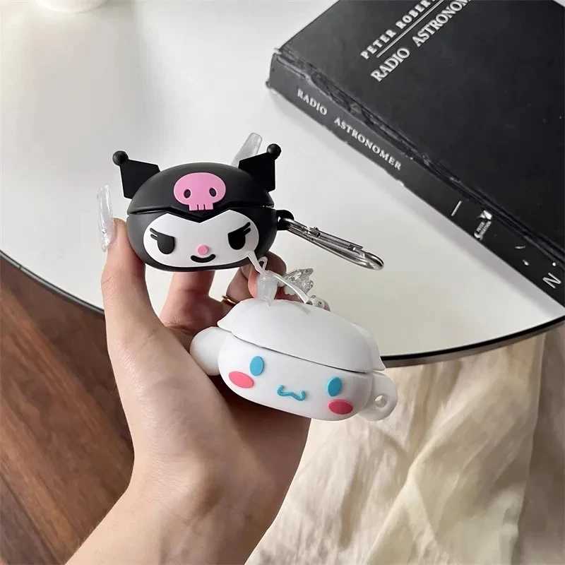 Чехол для наушников Sanrio Kuromi для Samsung Galaxy Buds Core/FE/Live/2Pro, силиконовый защитный чехол для беспроводных наушников с крючком Портативное аудио и видео