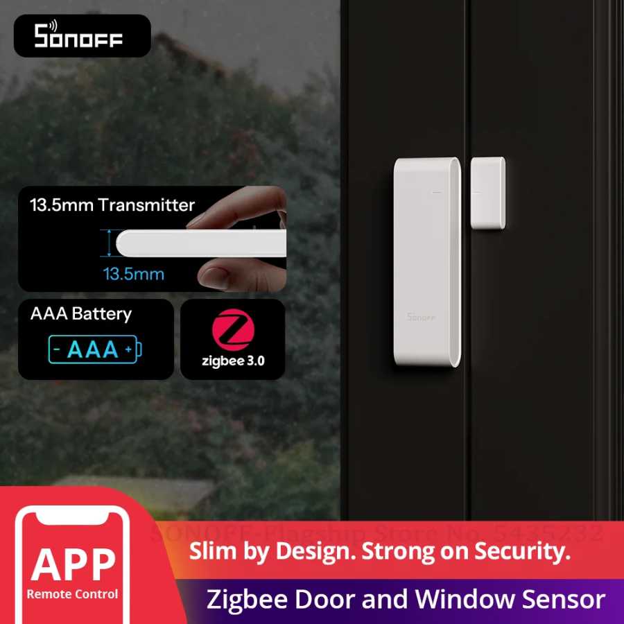 Датчик открытия двери/окна SONOFF SNZB-04PR2 SenseGuard DW Gen2 Zigbee с активной защитой и оповещениями о взломе, поддержка Matter Bridge через Apple Home Умная электроника