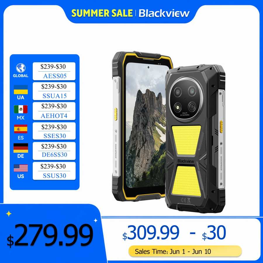 Прочный смартфон Blackview ROCK 2 Pro с Android, 6,67-дюймовым 2.4K-дисплеем, сверхдлительным временем работы в режиме ожидания и батареей 15000 мАч, для активного отдыха на природе Мобильные телефоны
