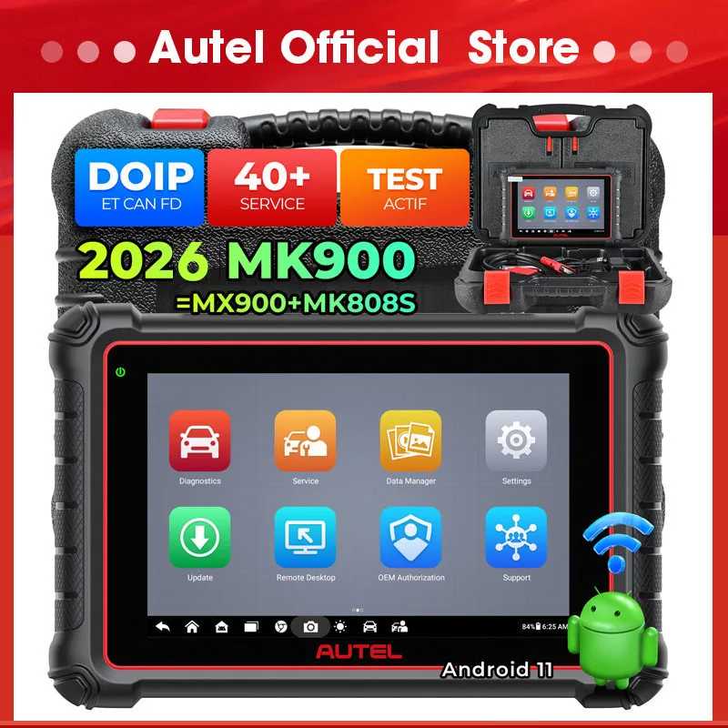Autel MaxiCOM MK900 Диагностические инструменты CAN FD DoIP 8-дюймовый двунаправленный сканер OBD2 Обновление автоматической диагностики MX808S Инструмент для ремонта автомобилей