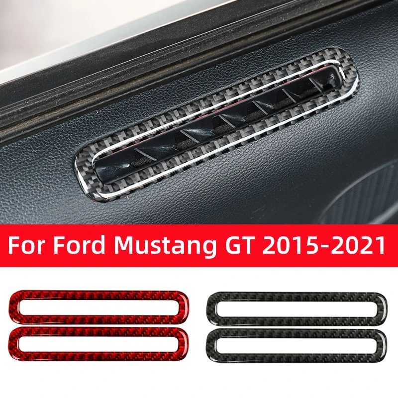 Для Ford Mustang GT 2015-2021: Накладка на рамку воздуховода боковой двери из углеродного волокна, аксессуар для интерьера автомобиля Аксессуары для салона