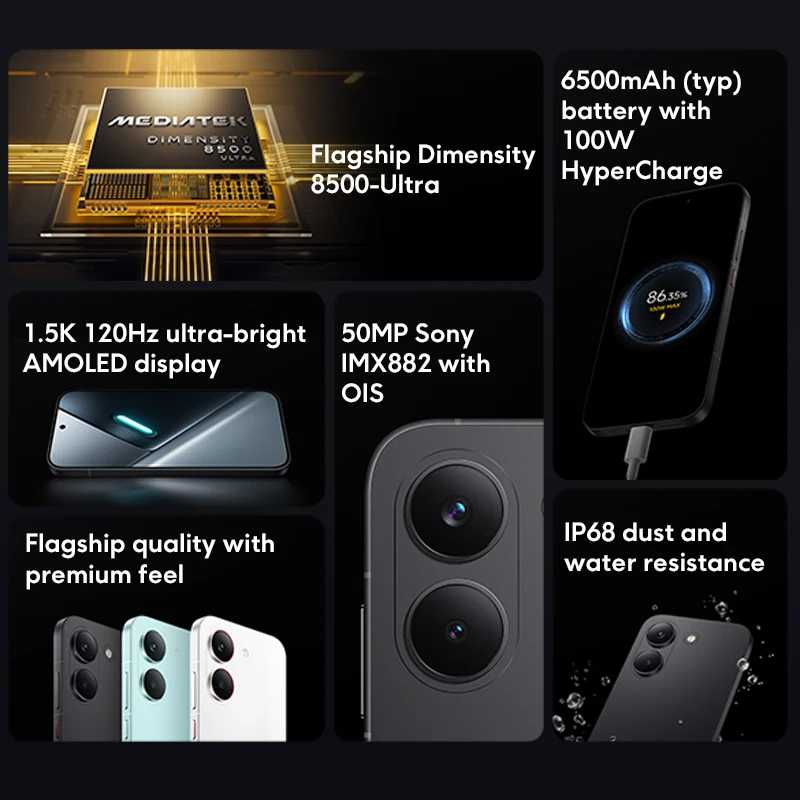 Фотография №1 товара Смартфон Xiaomi POCO X8 Pro Global Version, 6.59-дюймовый AMOLED-дисплей 1.5K