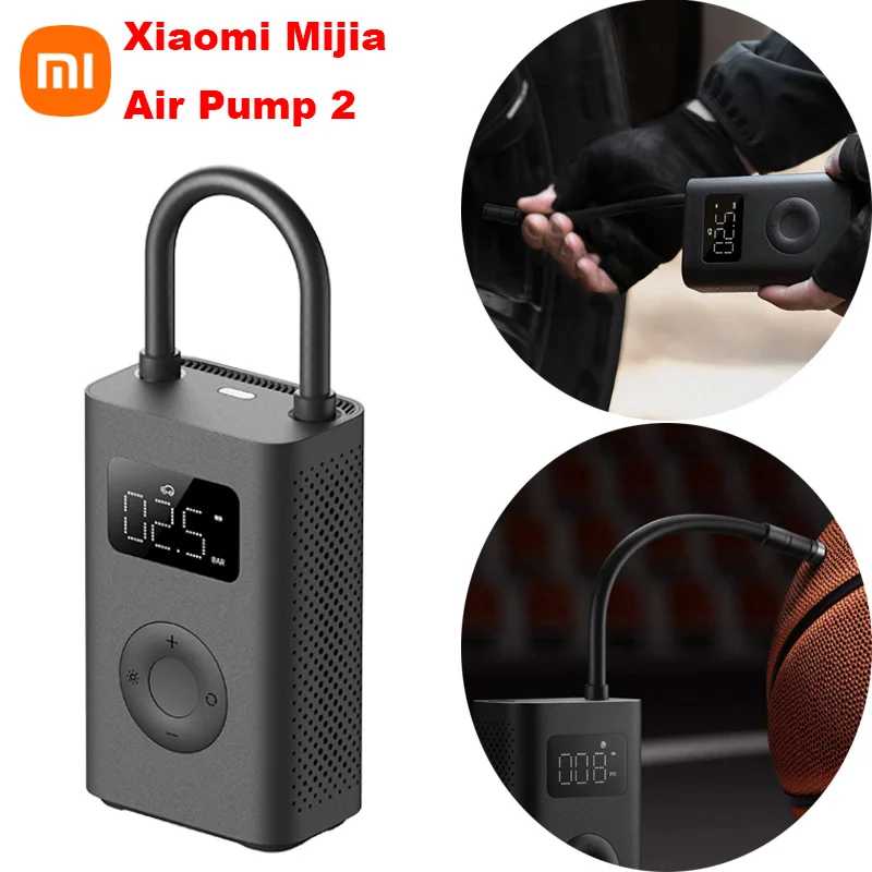 Портативный Электрический воздушный компрессор Xiaomi Mijia, 2 мини-насоса, 150psi, Type-C, светодиодный Мультитул, насос для автомобиля, мяч Умная электроника