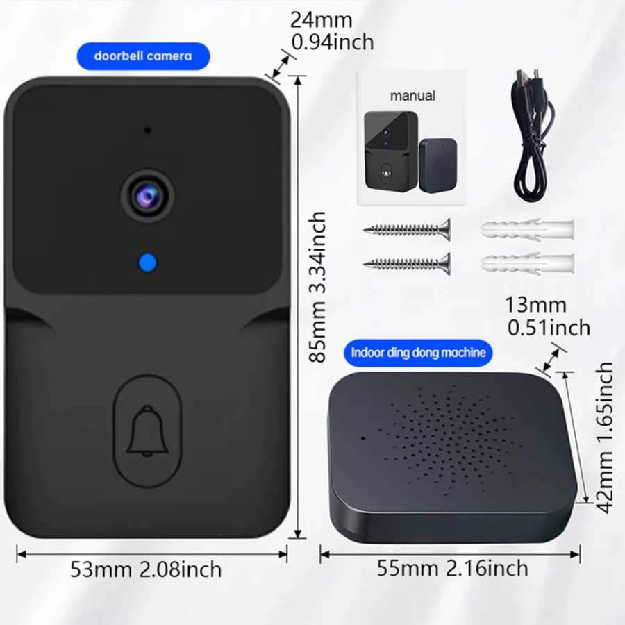 Фотография №5 товара Беспроводной Wi-Fi видеодомофон HD с камерой для наружного использования, ночным