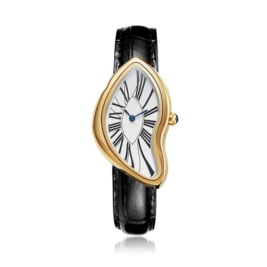 Новые часы Alien Crash Melt Twist Y2K для мужчин и женщин, модный кожаный ремешок, водонепроницаемые кварцевые наручные часы, подарок, Прямая доставка Мужские часы