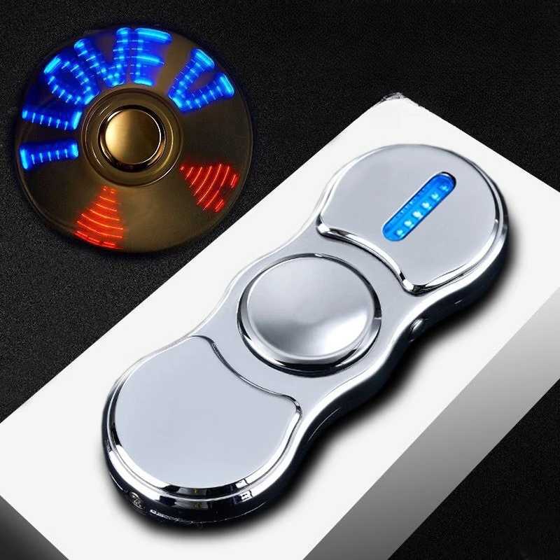 Ручная спиннерная USB электрическая зажигалка, светодиодные ленты, Спиннер для пальцев, плазменная дуговая зажигалка, металлическая ветрозащитная вольфрамовая турбо-импульсная зажигалка Товары для дома