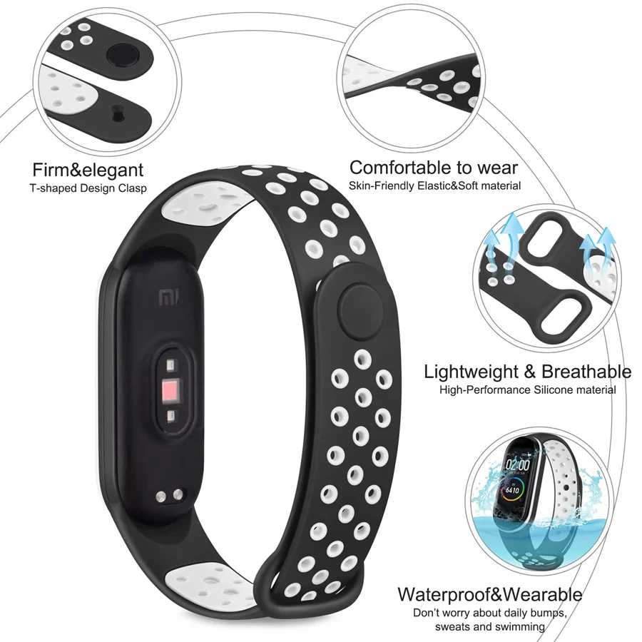 Фотография №4 товара Спортивный ремешок для часов для умных часов Xiaomi Mi Band
