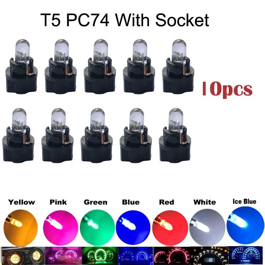 Фотография №3 товара 10 шт. T5 PC74 B8.5 Led W3W Внутреннее освещение автомобиля