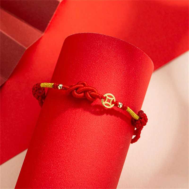 Фотография №2 товара Модные простые браслеты с красной веревкой Lucky Knot для женщин