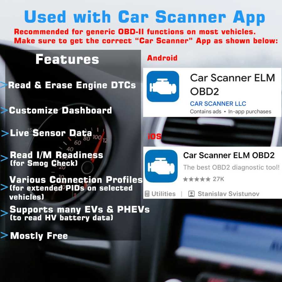 Фотография №3 товара Диагностический сканер Veepeak OBDCheck BLE OBD2 Bluetooth для автомобилей, считыватель