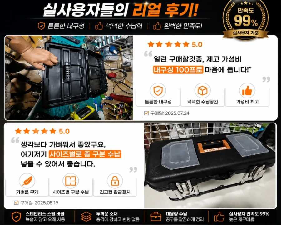 Фотография №3 товара Ящик для инструментов 14/17/20 дюймов, из нержавеющей стали, пустой, большой,
